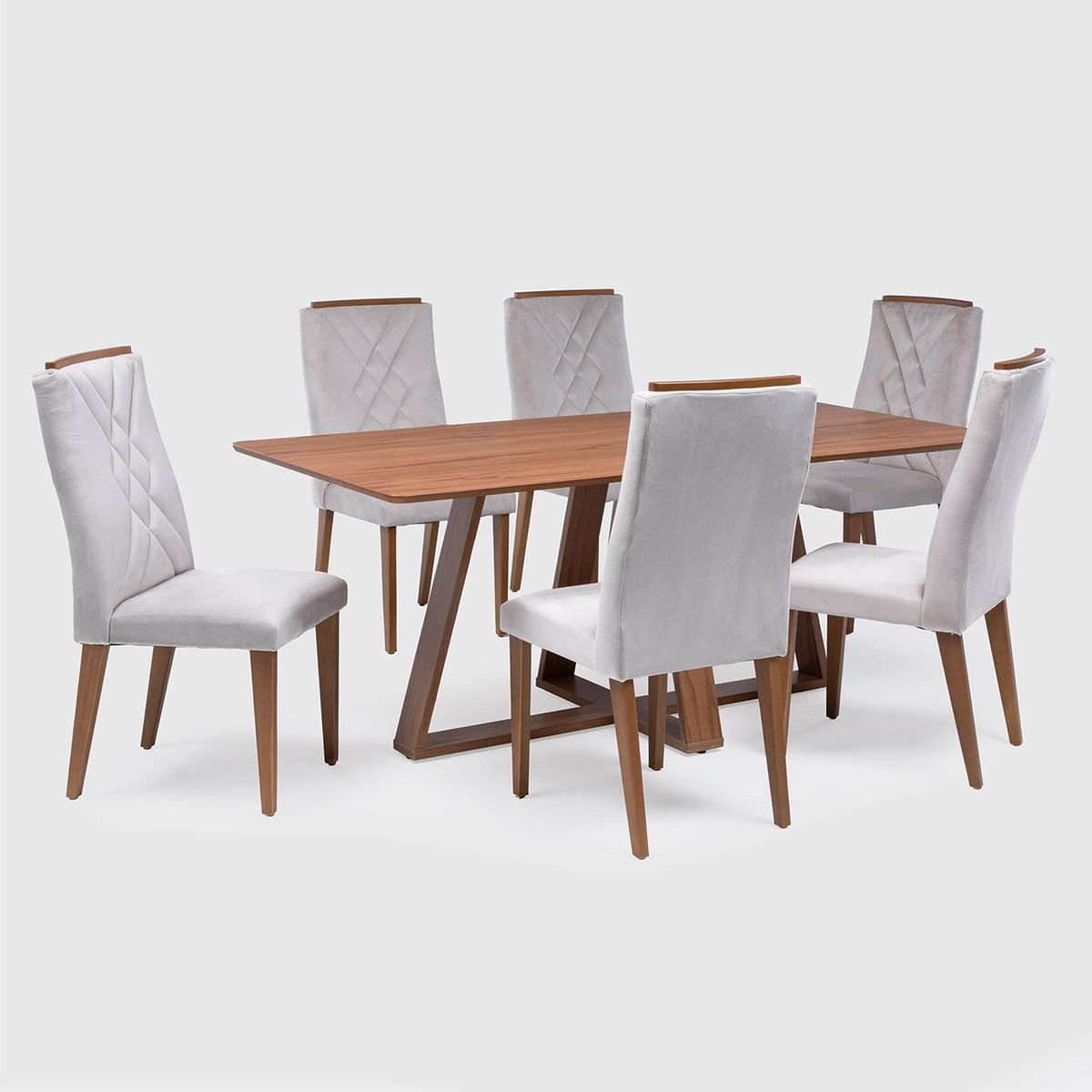DECOCASA - Juego de Comedor Avena 6 Sillas Mesa Rectangular 90x74,7x184 cm Café