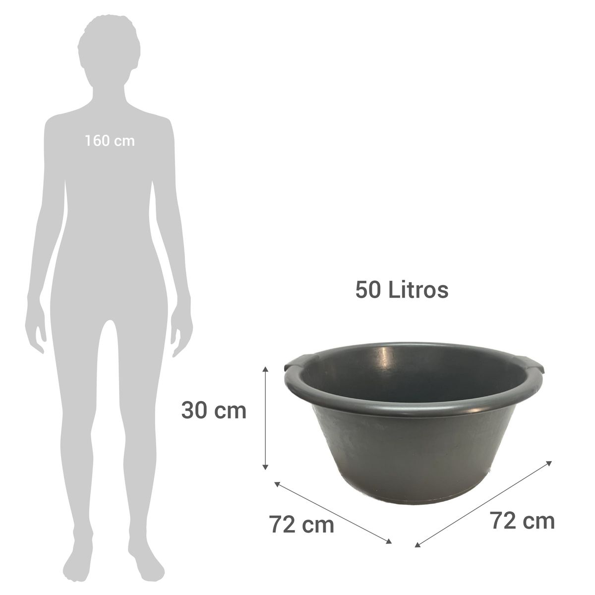 SODIMAC - Batea redonda 50 litros negro