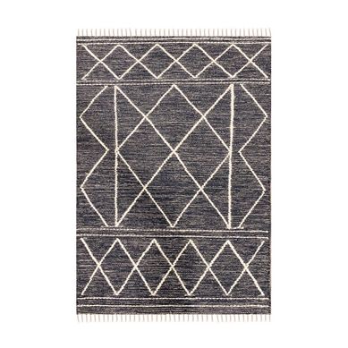 Alfombra Woven Geo 140x200 cm Gris
