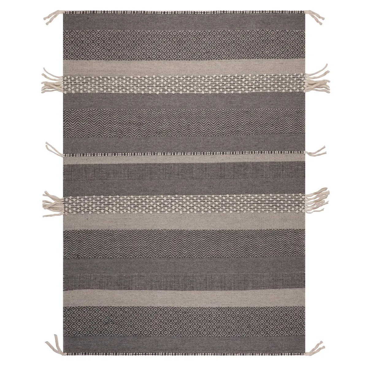 DIB - Alfombra Grande Handwoven wool Tribal 240x340 cm Lana Gris