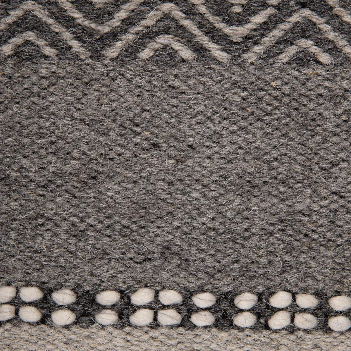 DIB - Alfombra Grande Handwoven wool Tribal 240x340 cm Lana Gris