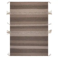 DIB - Alfombra Grande Handwoven wool Tribal 240x340 cm Lana Café