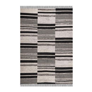 Alfombra Kelim Line 163x230 cm Negro