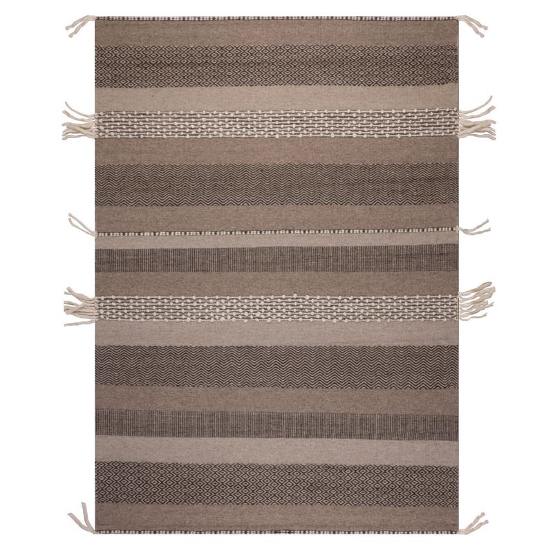 DIB - Alfombra Handwoven Wool Tribal 160x230 cm Lana Café