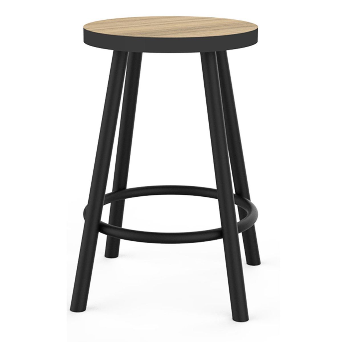 AMUV - Piso Taburete Coco Bolo Negro/Café 45x30x30 cm