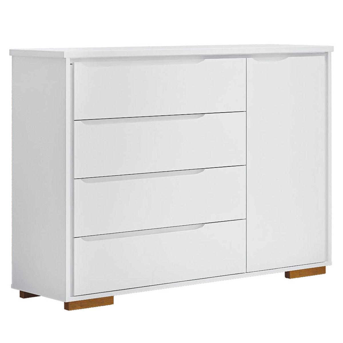 AMUV - Cómoda 1 Puerta 4 Cajón(es) Santorini 122x99x46 cm Blanco