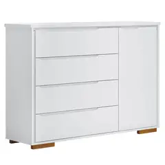 AMUV - Cómoda 1 Puerta 4 Cajón(es) Santorini 122x99x46 cm Blanco