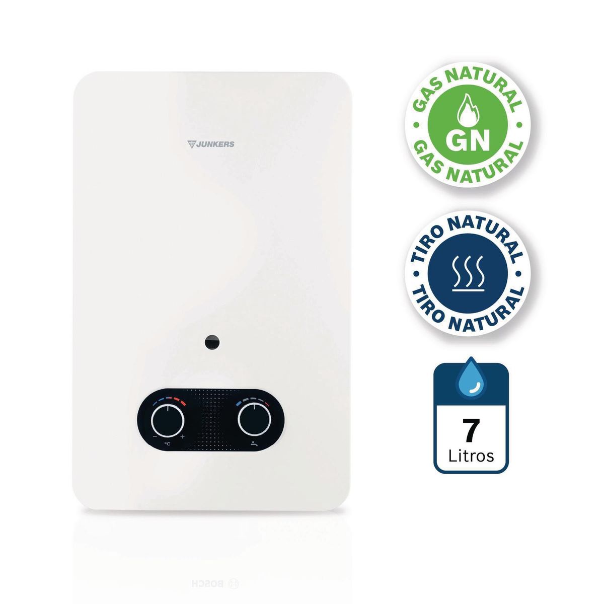 JUNKERS - Calefont Gas Natural 7 Litros Tiro Natural Ionizado