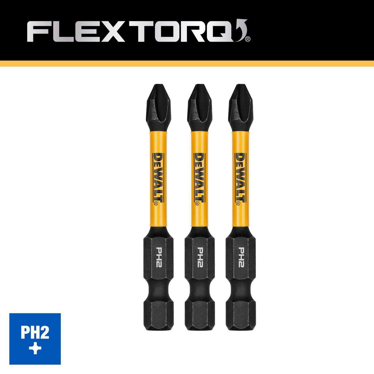 DEWALT - Set de 3 puntas PH2  2-1/4"