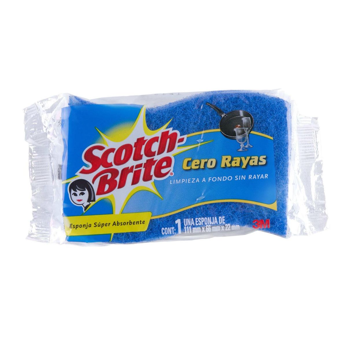 3M - Esponja Celulosa 3m Cero Rayas Doble Acción para Lavavajilla