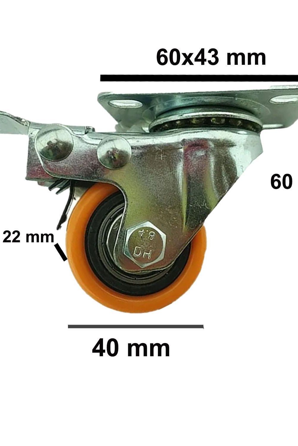 SOFBAL - Pack 2 Ruedas Giratoria 40mm Freno