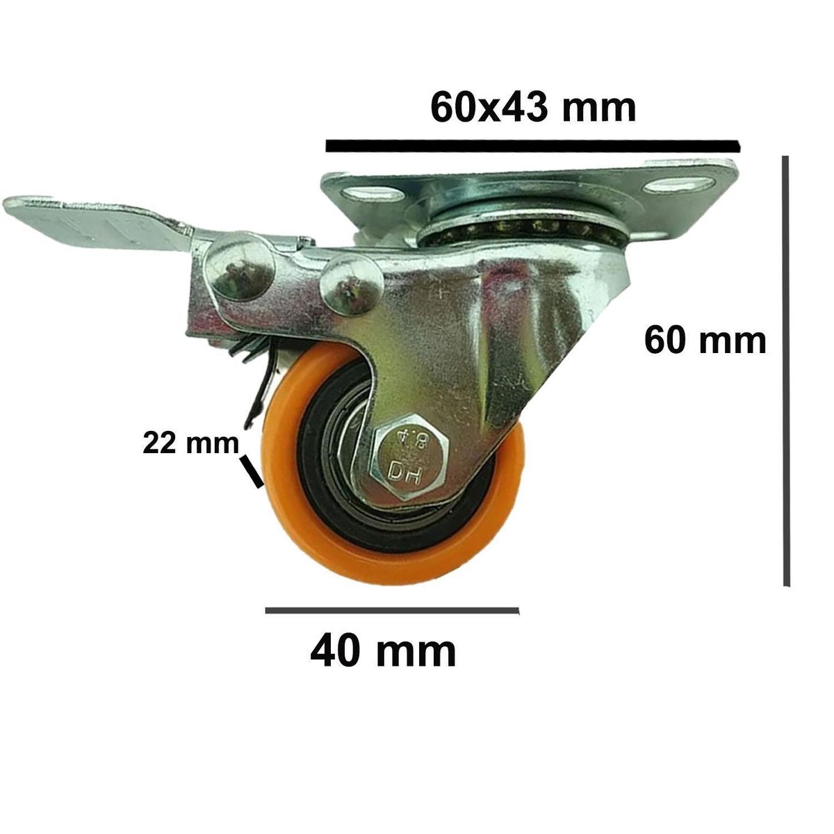 SOFBAL - Pack 2 Ruedas Giratoria 40mm Freno