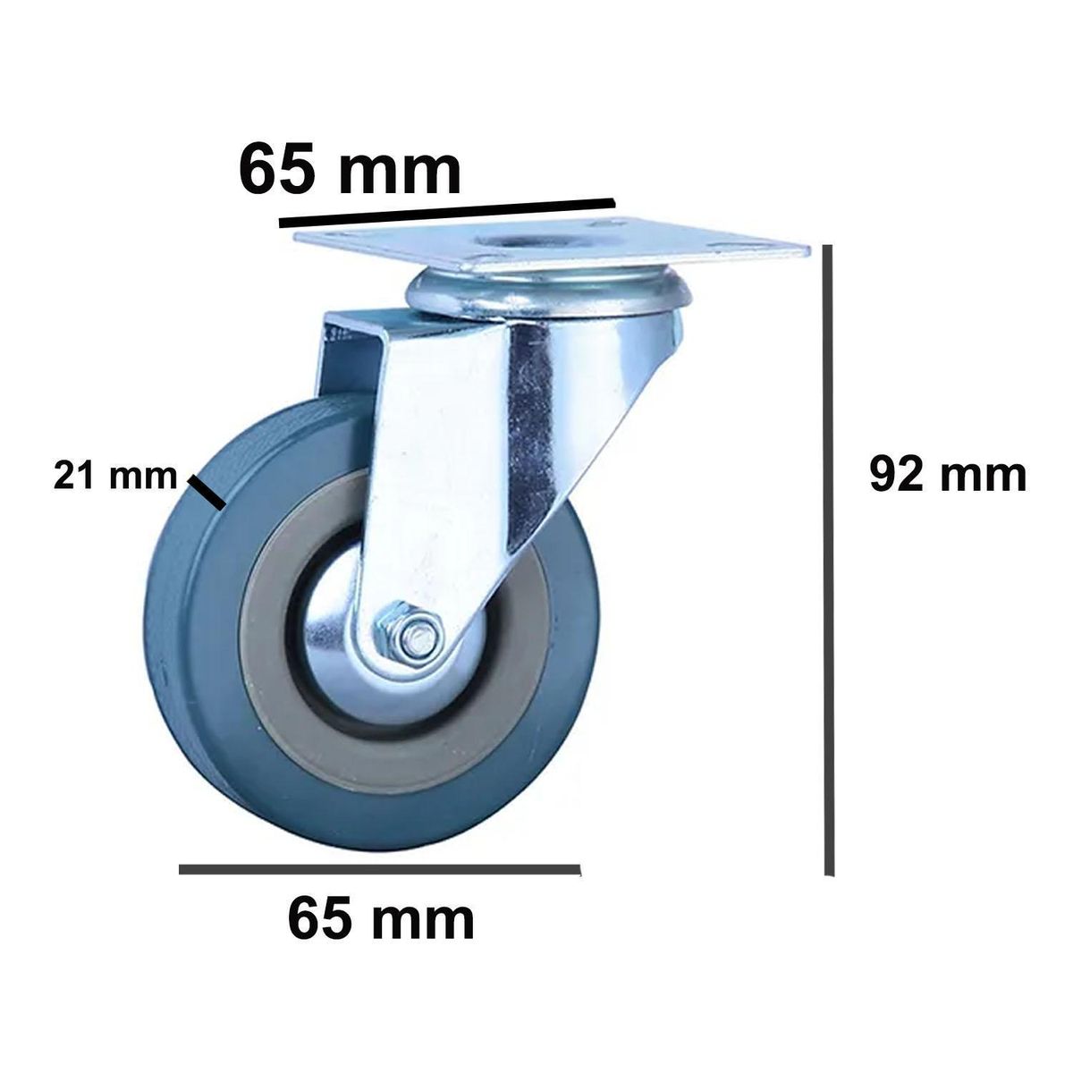 SOFBAL - Rueda Gris 2,5" Giratoria - 2 Unidades