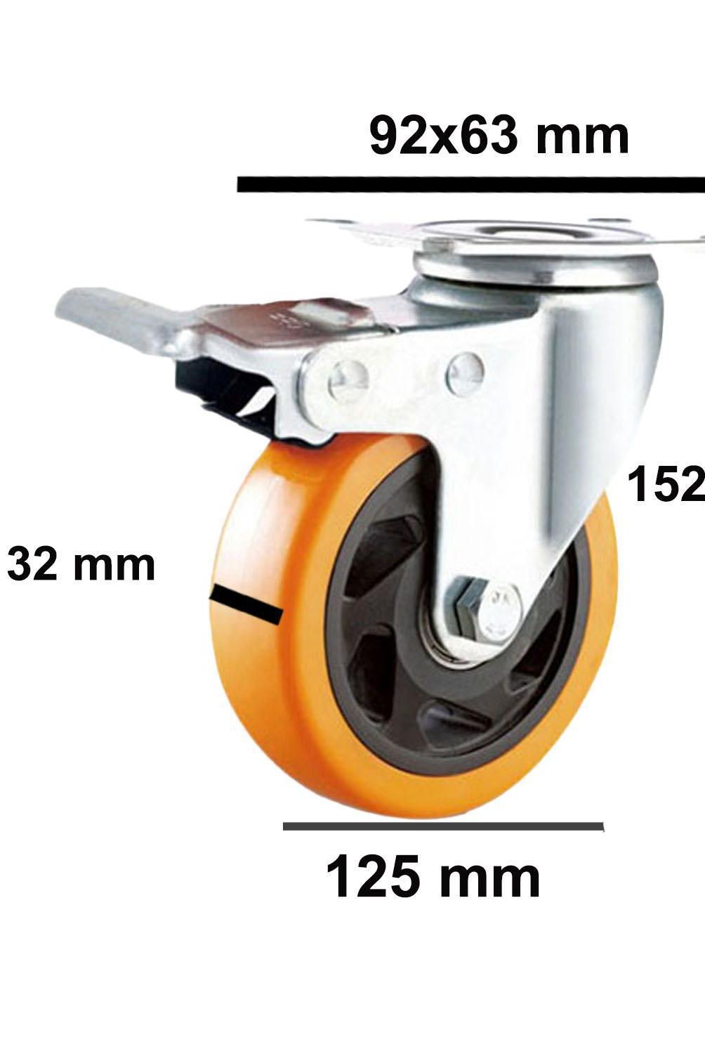 SOFBAL - Pack 2 Ruedas Giratoria 125mm Freno