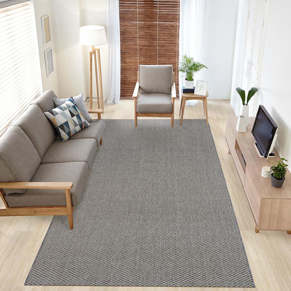 DECOCASA - Alfombra Tejida 9756 Boucle Vulcan 200x250 cm Polipropileno Gris