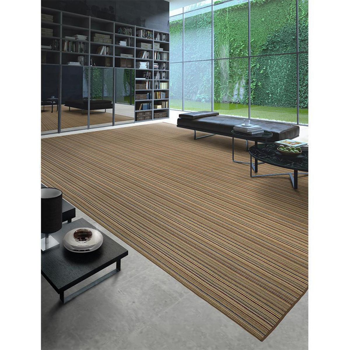 DECOCASA - Alfombra Tufting 1510 Aruba Linhas 150x200 cm Polipropileno Café