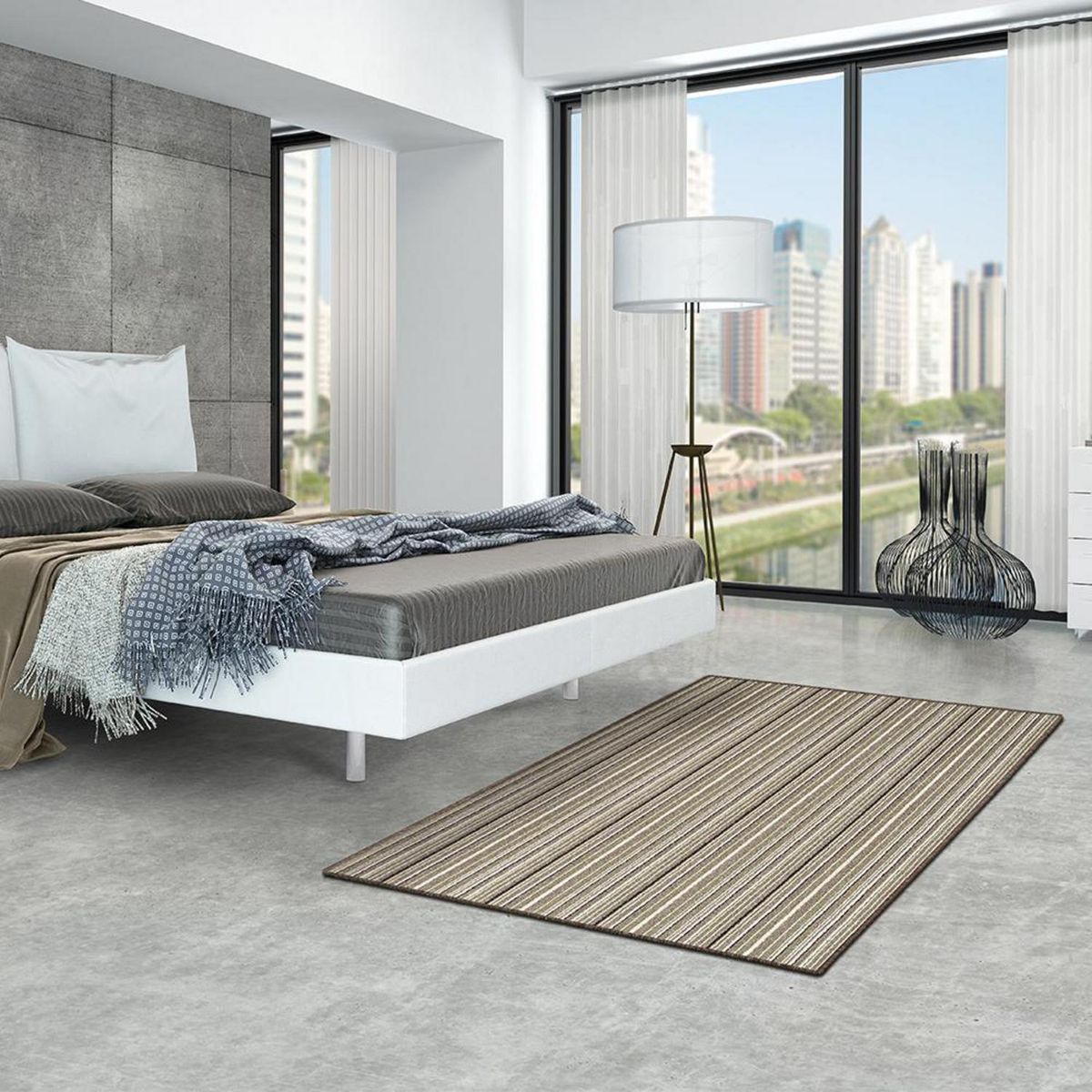DECOCASA - Alfombra Tufting 2071 Aruba Duna 150x200 cm Polipropileno Gris