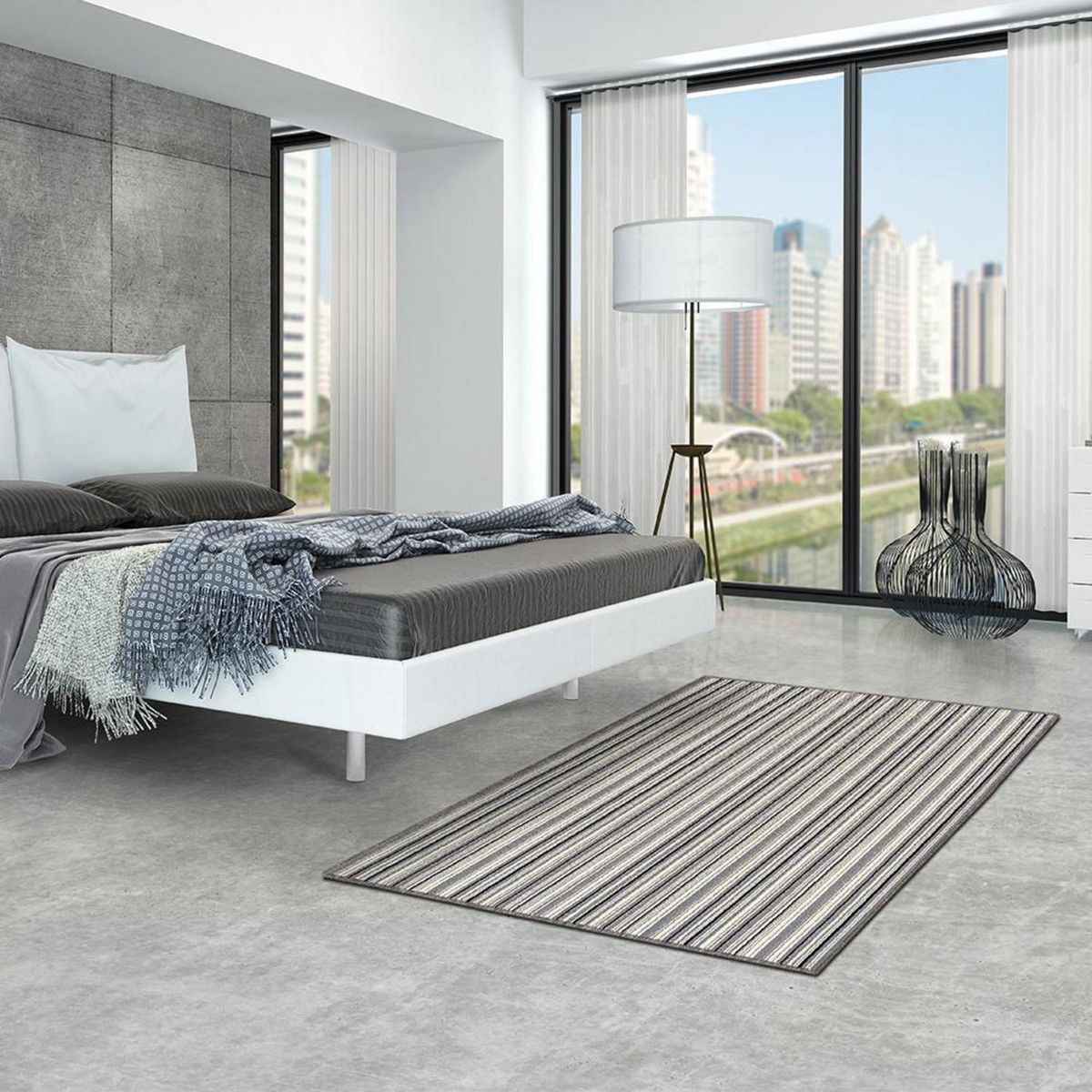 DECOCASA - Alfombra Tufting 2047 Aruba Arrecife
 150x200 cm Polipropileno Gris