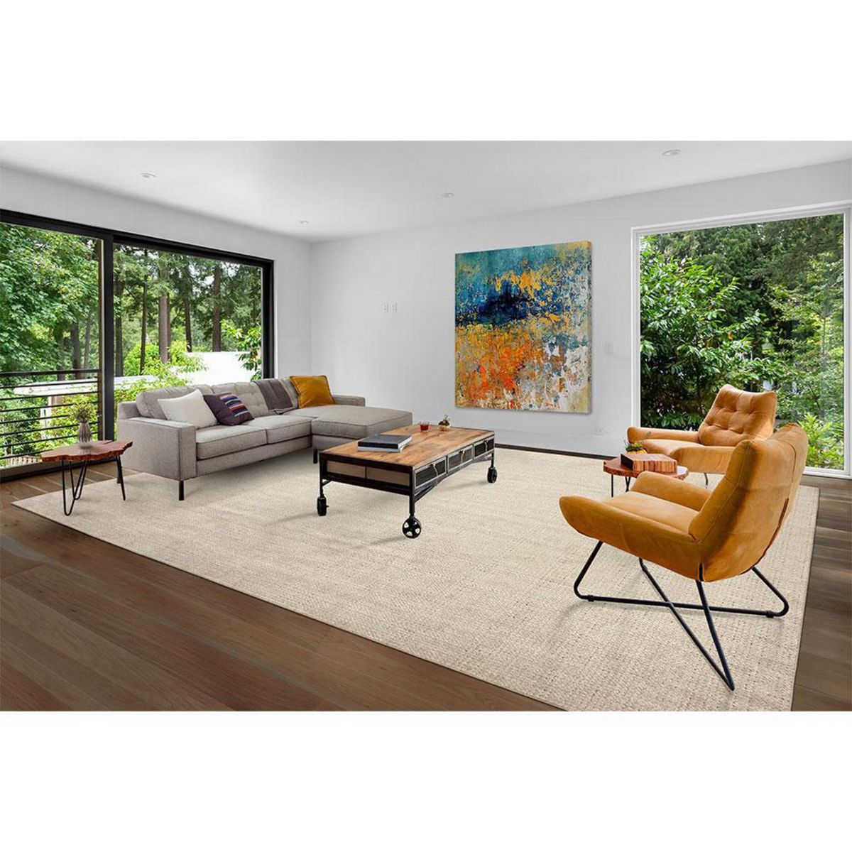 DECOCASA - Alfombra Tejida 0110 Glamour Prata 200x250 cm Polipropileno Gris