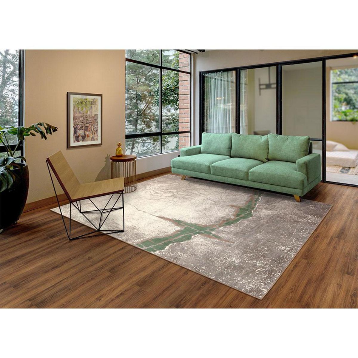 DECOCASA - Alfombra Tejida 0222 Kt02 Casares 200x290 cm Polipropileno Gris