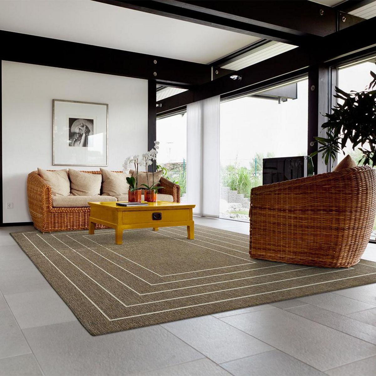 DECOCASA - Alfombra Tejida 3977 Bali Singelo 150x200 cm Polipropileno Café