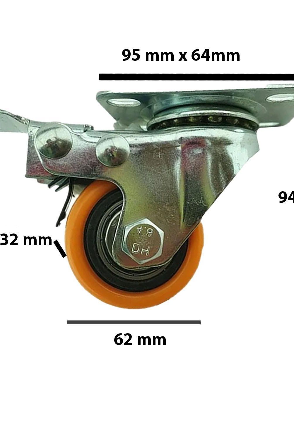 SOFBAL - Pack 2 Ruedas Giratoria 75mm Freno