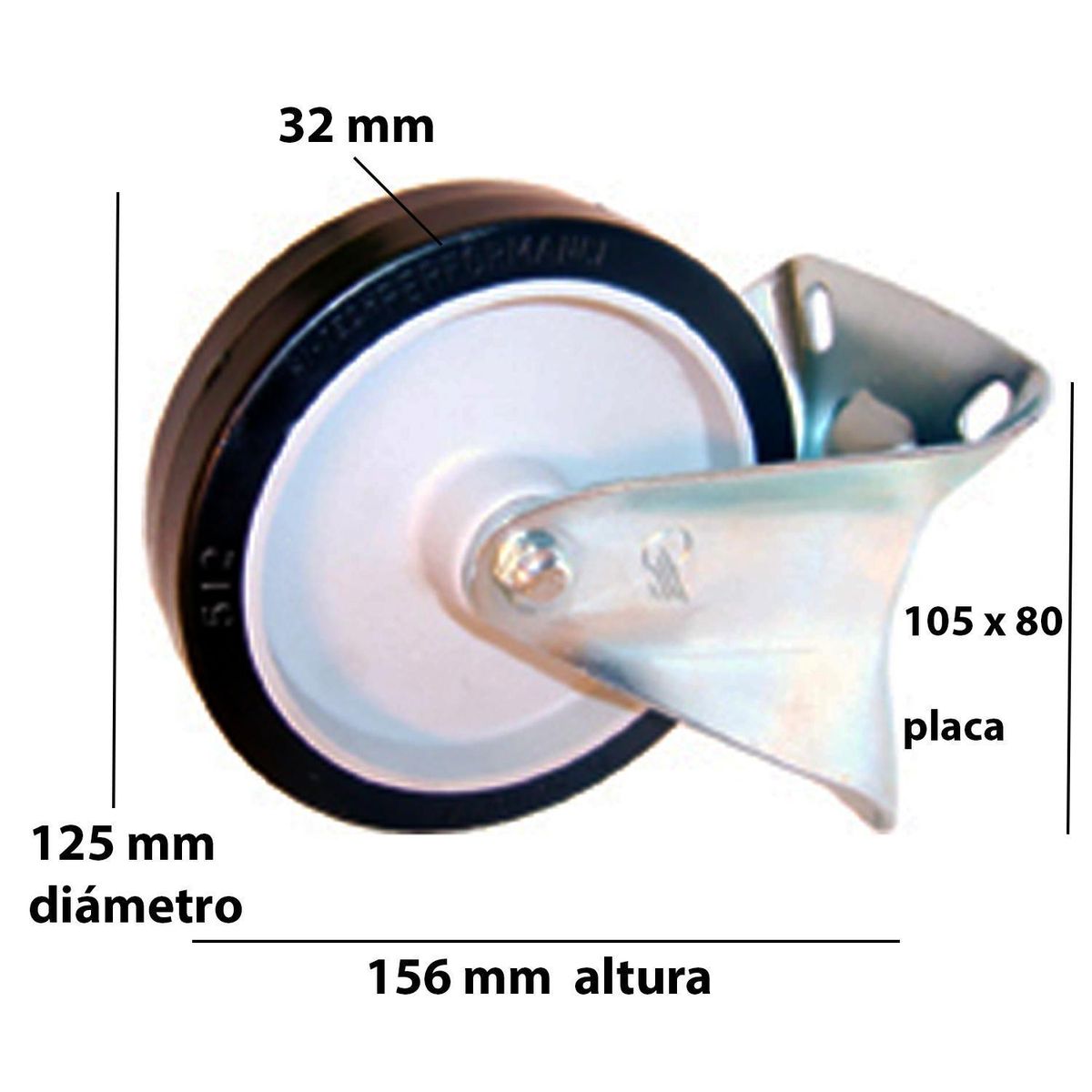 SOFBAL - Rueda Fija 5" Polipropil - 2 Unidades