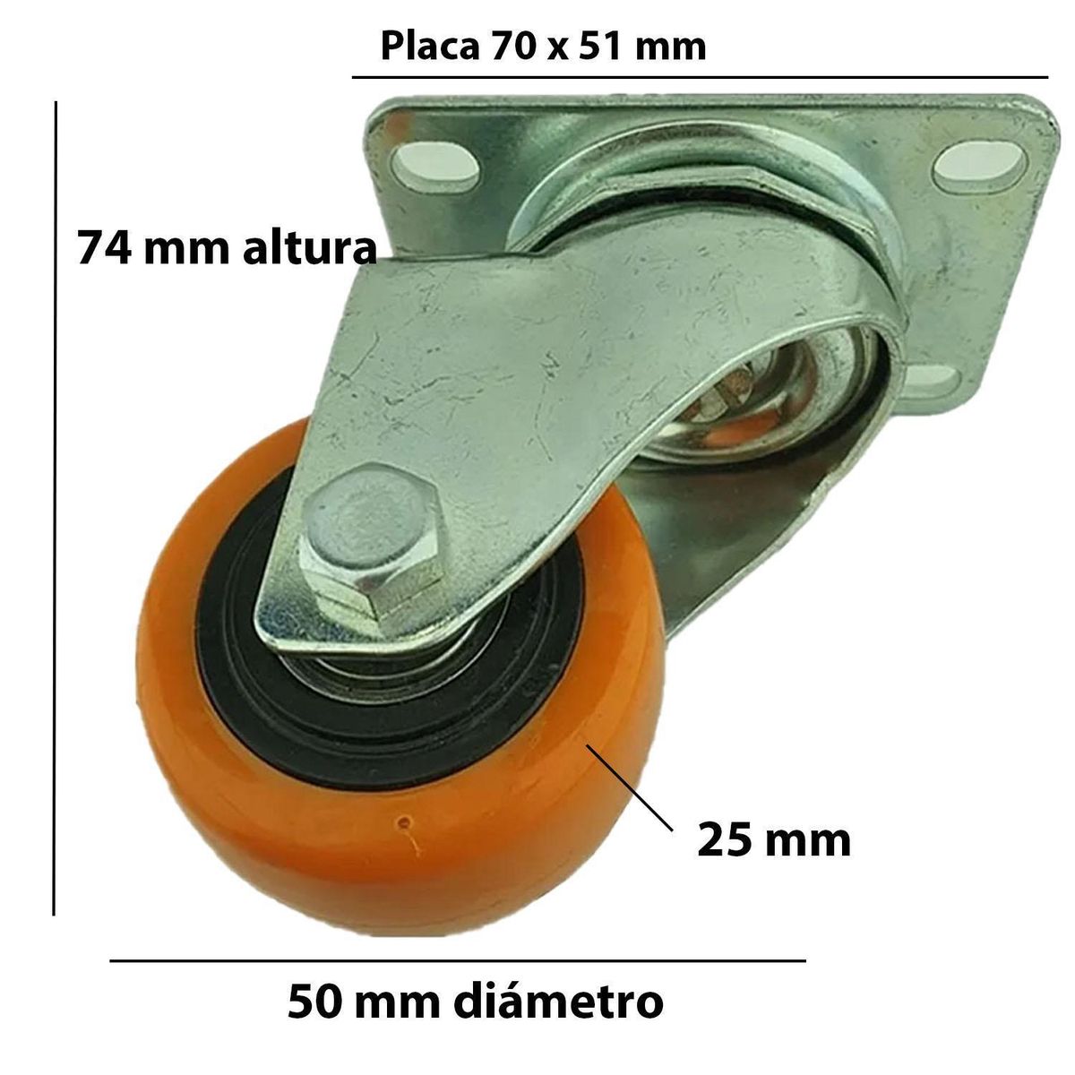 SOFBAL - Pack 2 Ruedas Giratorias 50mm Pu