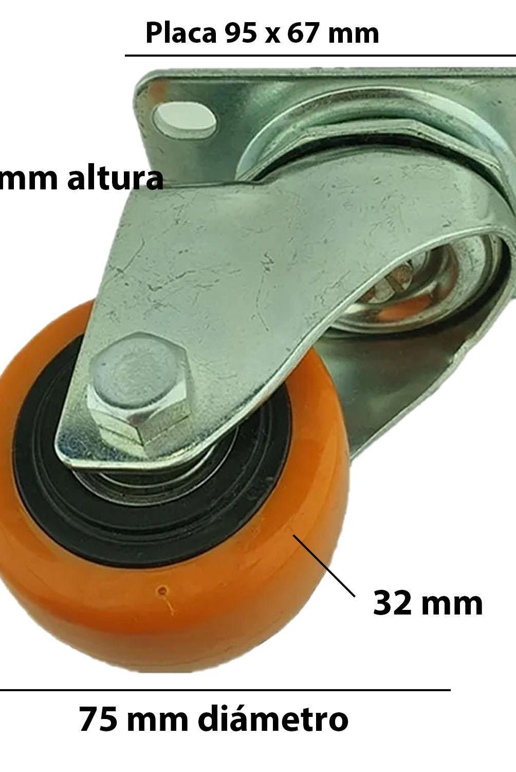 SOFBAL - Pack 2 Ruedas Giratorias 75mm Pu