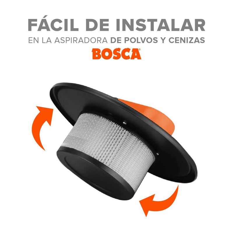 BOSCA - Filtro Hepa con Malla para Aspiradora de Cenizas