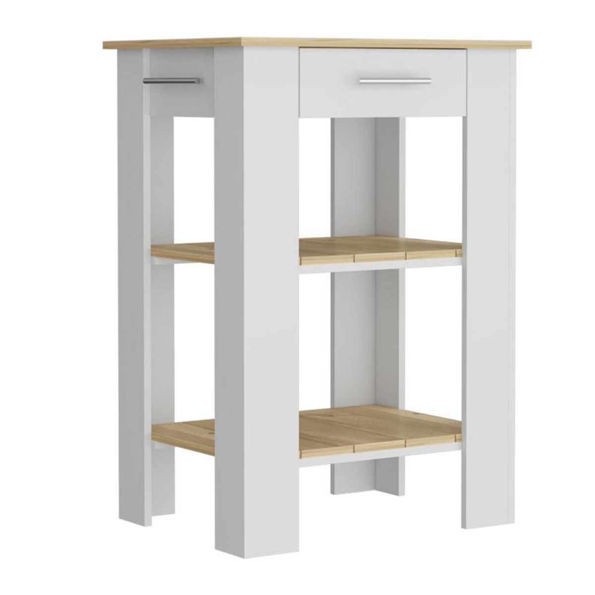 TUHOME - Isla de Cocina Cala 23 1 Cajón Blanco Macadamia