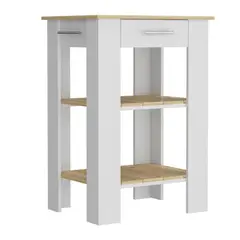 TUHOME - Isla de Cocina Cala 23 1 Cajón Blanco Macadamia