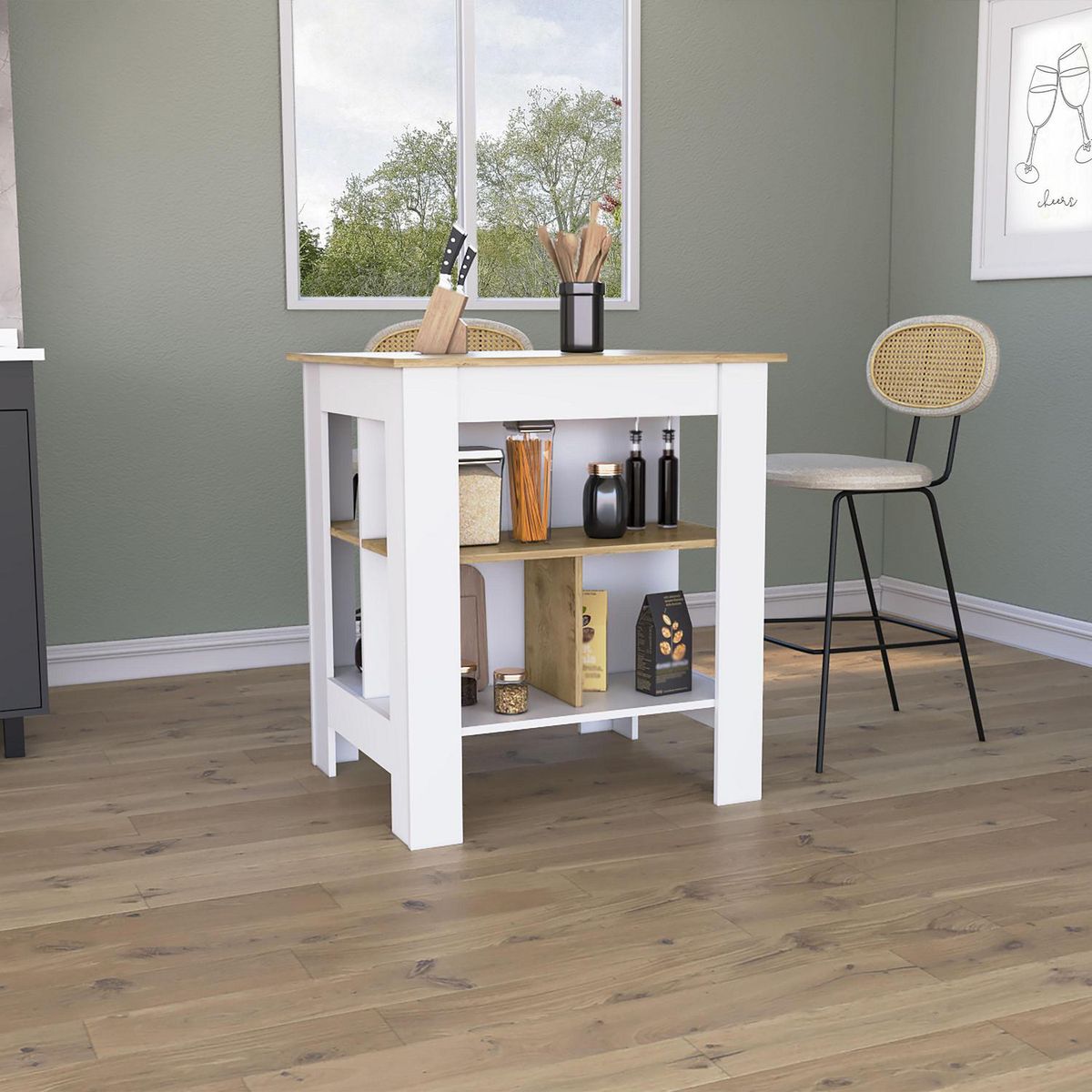 TUHOME - Isla de Cocina Soler Light Blanco