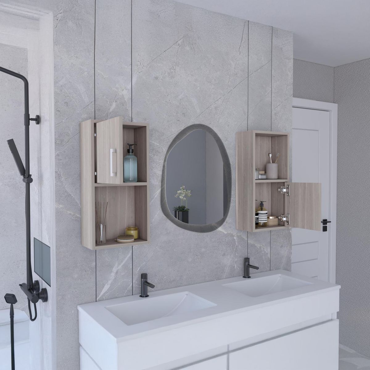 TUHOME - Mueble Auxiliar Bath X2 2 Puertas Bardolino