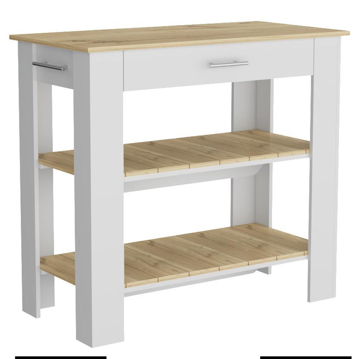 TUHOME - Isla de Cocina Cala 40 1 Cajón Blanco Macadamia