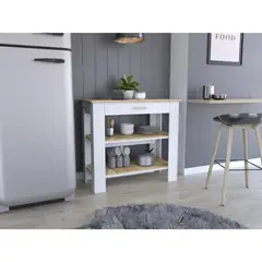 TUHOME - Isla de Cocina Cala 40 1 Cajón Blanco Macadamia