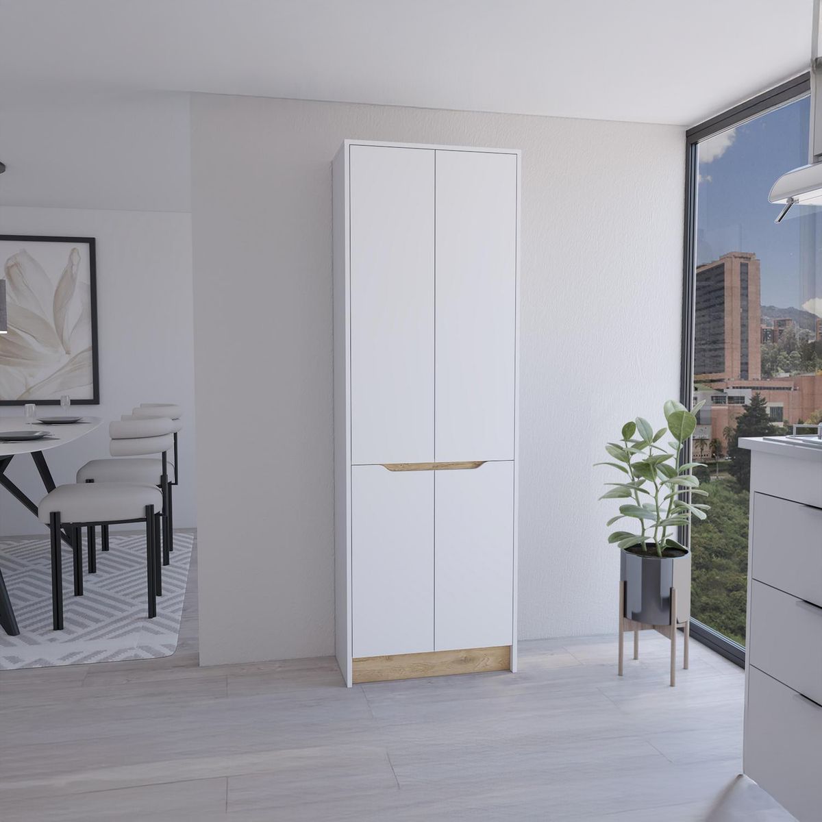 TUHOME - Alacena Soler 4 Puertas Blanco Macadamia