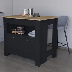 TUHOME - Isla de Cocina Arlet 2 Puertas Wengue Macadamia