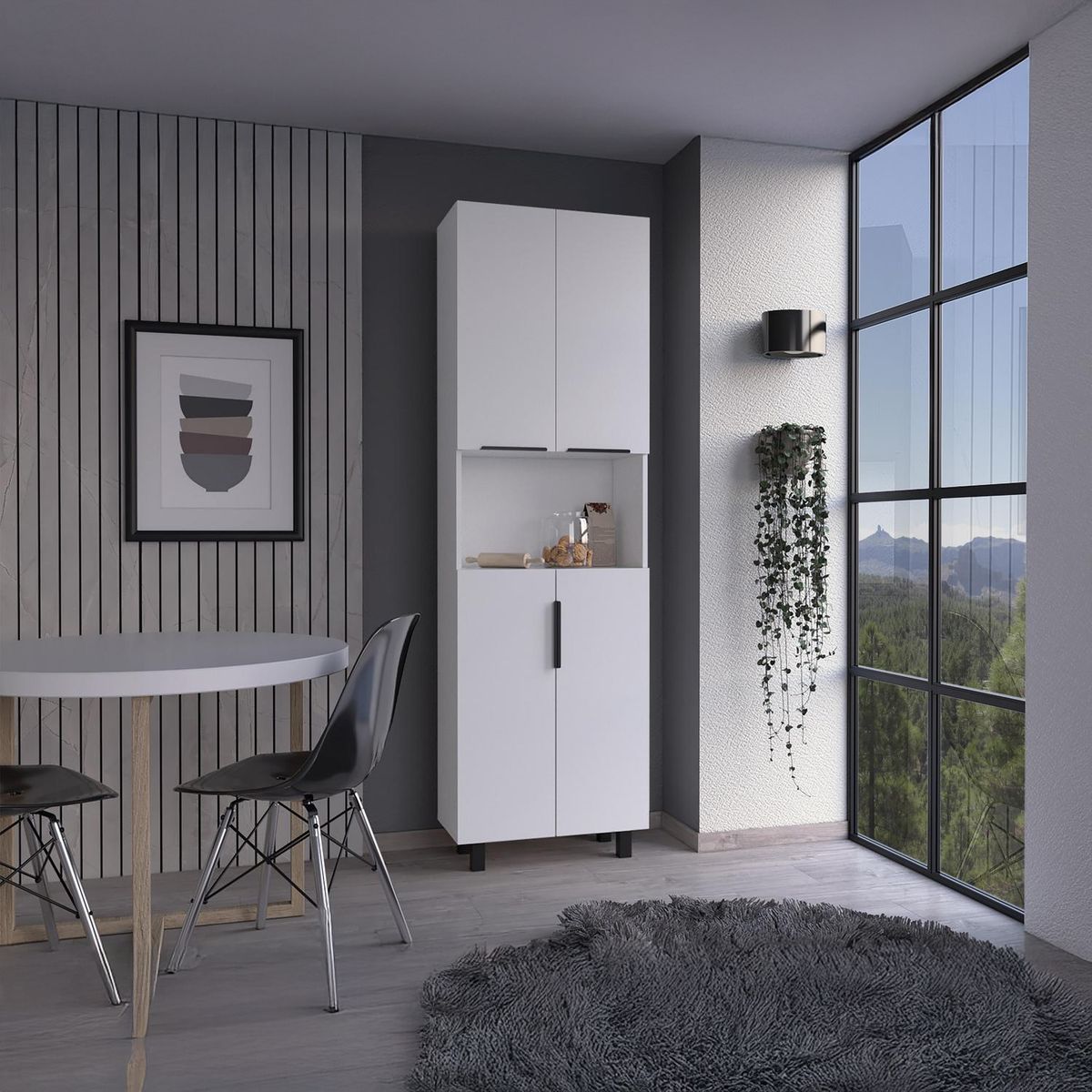 TUHOME - Alacena Multiusos Oshawa 4 Puertas Blanco