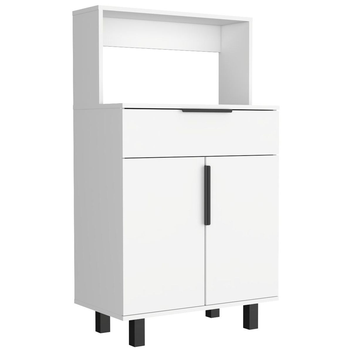 TUHOME - Mueble Microondas Bajo Oshawa 2 Puertas 1 Cajón Blanco
