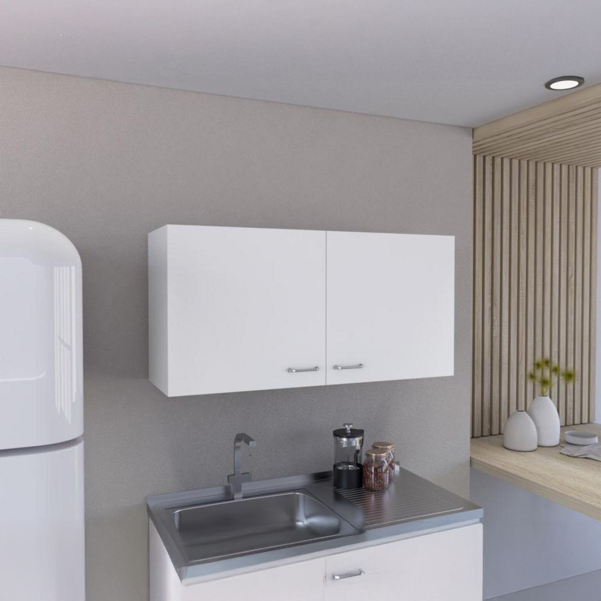 TUHOME - Mueble Superior Cocina Napoles 100cm 1 Cajón Blanco