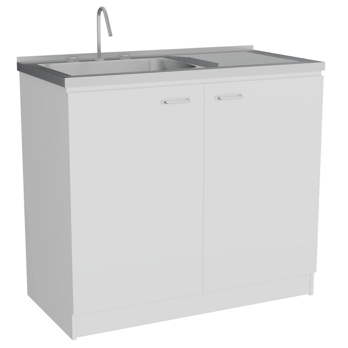 TUHOME - Mueble Inferior Cocina Napoles 100cm 2 Cajones Blanco