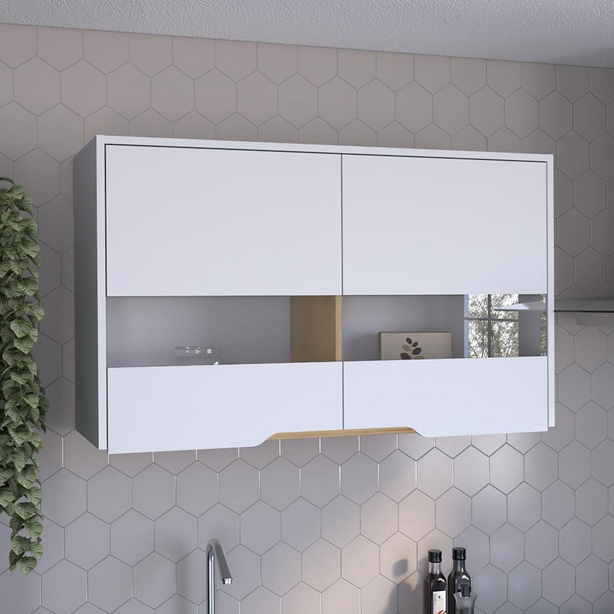 TUHOME - Mueble Superior Soler 100 2 Puertas Blanco Macadamia