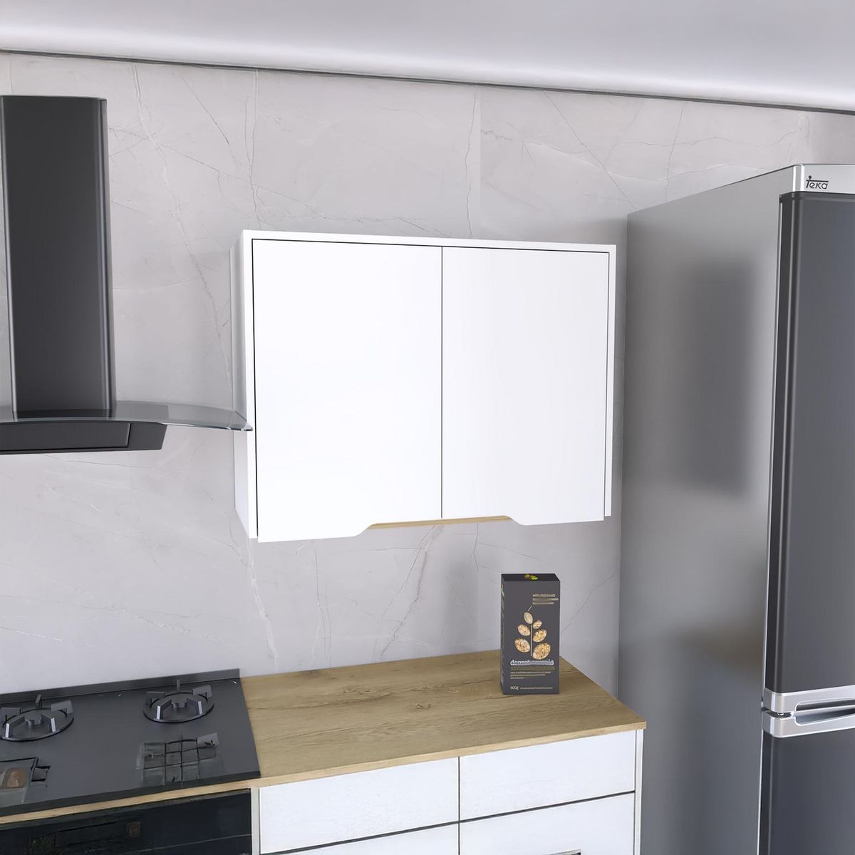 TUHOME - Mueble Superior Soler 80 2 Puertas Blanco Macadamia