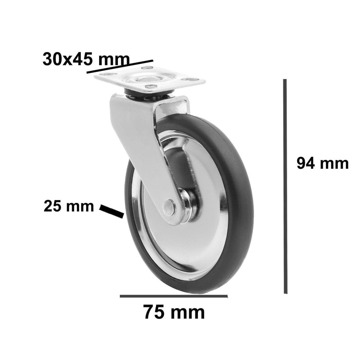 SOFBAL - Pack 4 Ruedas Croma 75mm Rc75