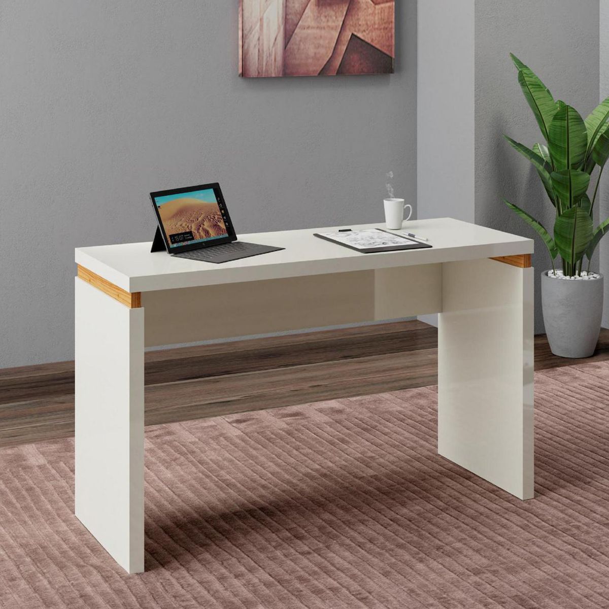 ROCA - Escritorio Minas Blanco/Canela 120x73x45 cm