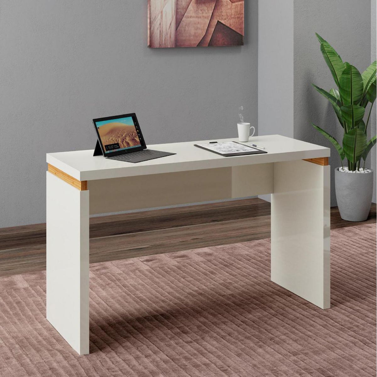 ROCA - Escritorio Minas Blanco/Canela 120x73x45 cm