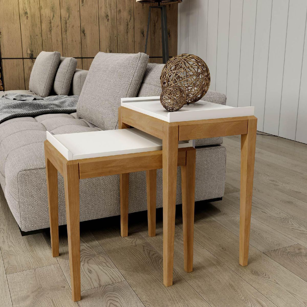 ROCA - Kit mesas de apoyo Tucuman Blanco 45x45x61.5 cm