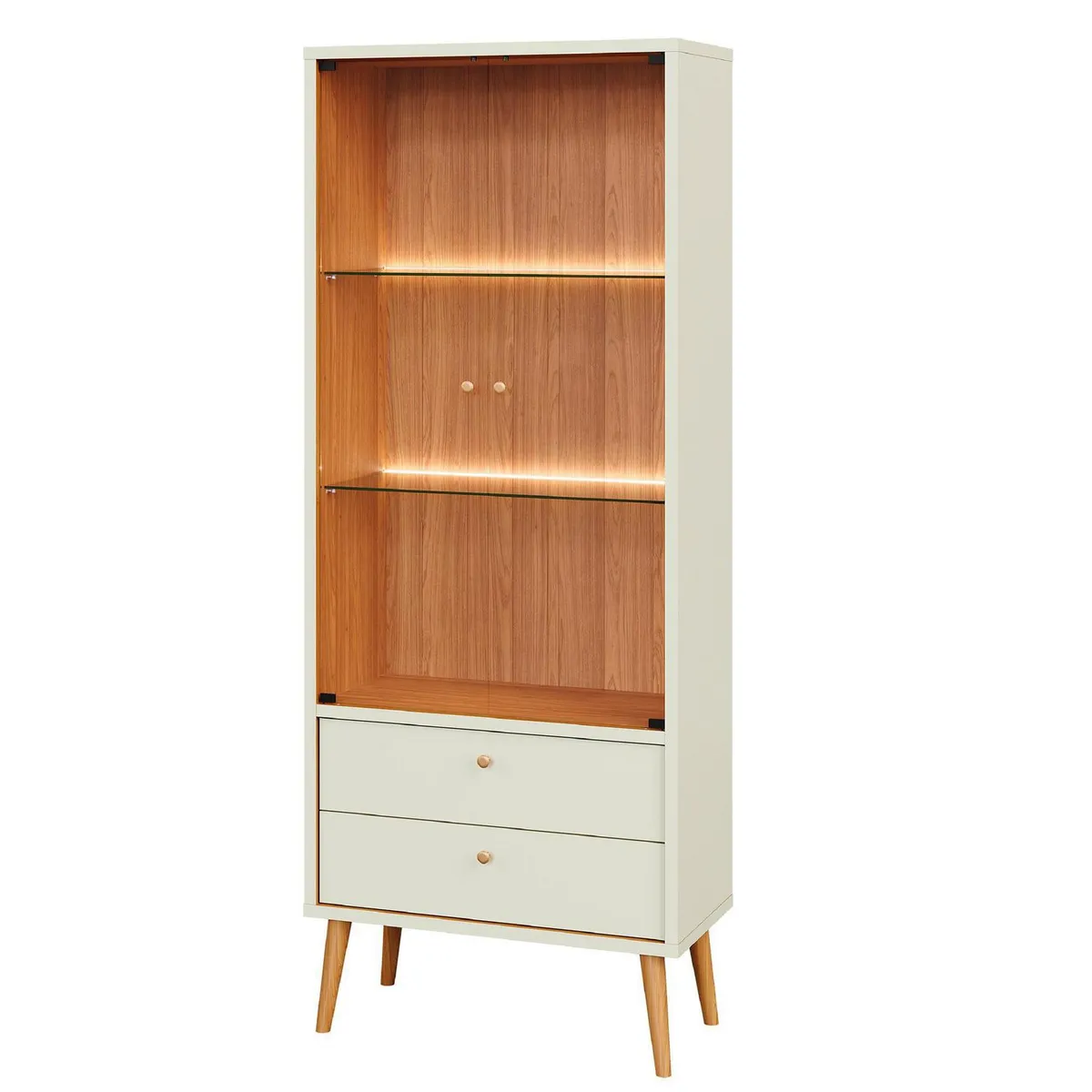 ROCA - Vitrina Salvador 2 cajónes canela - blanco