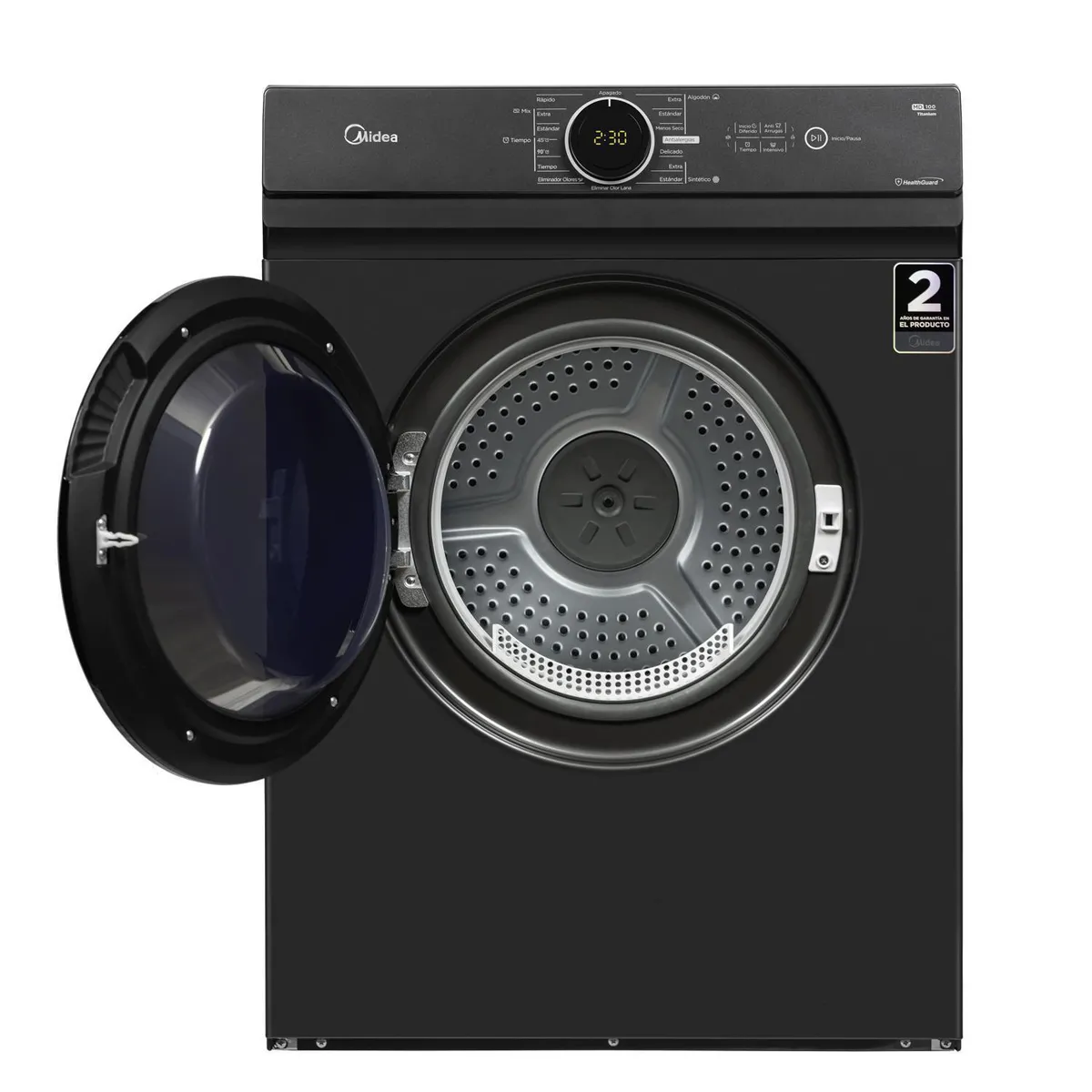 MIDEA - Secadora de Ropa 10 kg Carga Frontal con Evacuación Titanium MD100A100/T